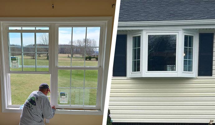 Collage of picture and garden window