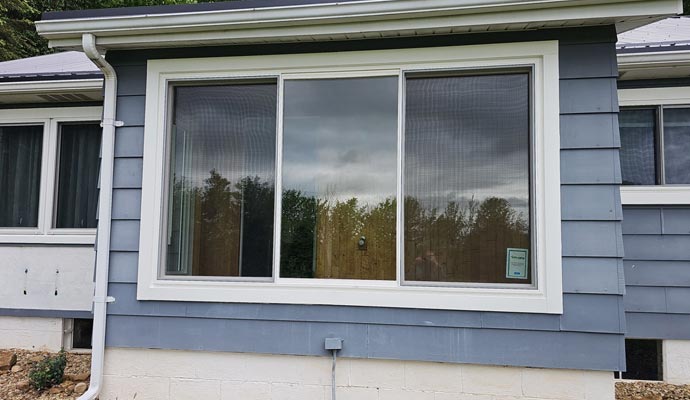 Installed vinyl window